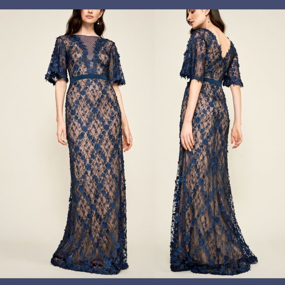 Tadashi Shoji Dresses & Skirts - NEW $588 Tadashi Coriander Embroidered Tulle Gown